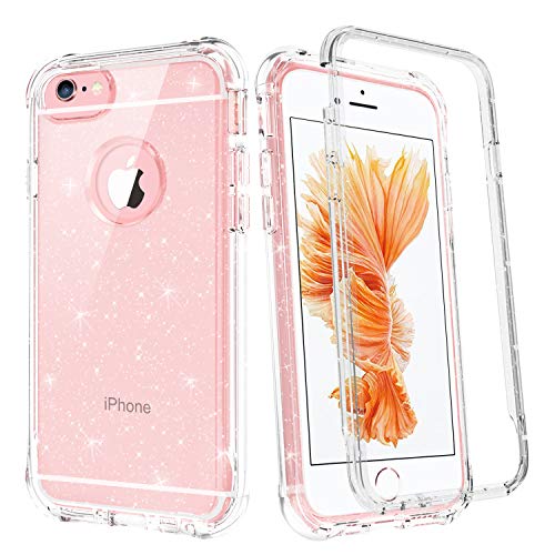 BENTOBEN-iPhone-6-Case-iPhone-6s-Case-Crystal-Clear-Glitter-2-in-1-Slim-Thin-Shockproof-Hybrid-Phone-Case-for-iPhone-6S-6-47-Crystal-Clear-0
