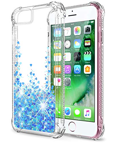 SunRemex-iPhone-SE-Case-2020iPhone-8-CaseiPhone-7-CaseiPhone-6S-CaseiPhone-6-CaseiPhone-SE-2nd-Generation-CaseGlitter-Shining-Quicksand-Clear-TPU-with-Anti-Fall-Angle-Reinforcement-Blue-0